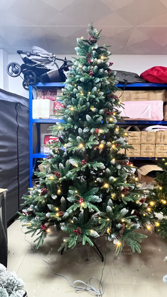 Yexmas 7.5ft Pre-Lit Realistic Artificial Christmas Trees
