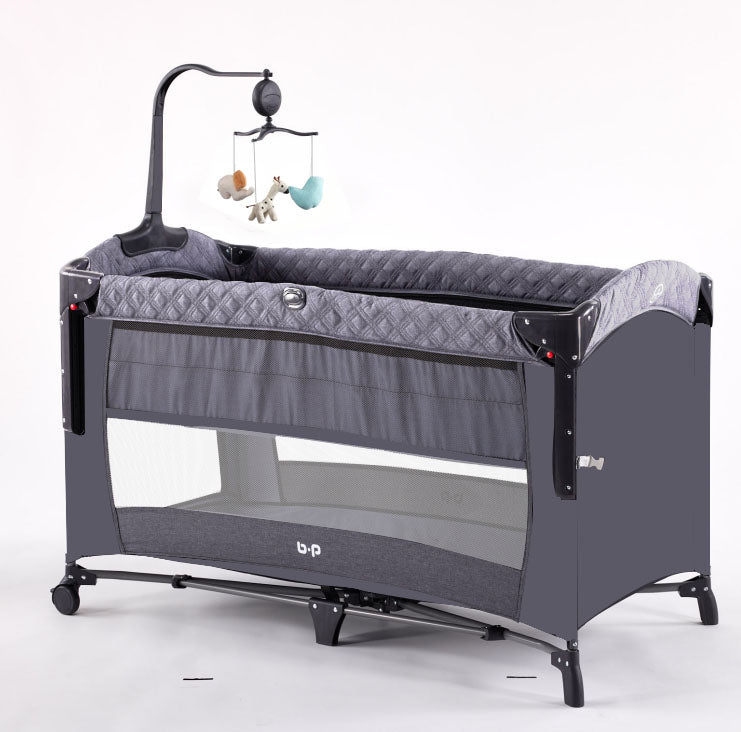 TEAYINGDE 5 in 1 Baby Playard with Bassinet, Nursery Center Playard, Gray