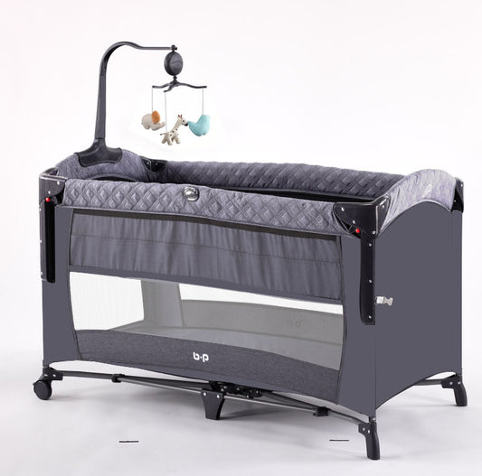 TEAYINGDE 5 in 1 Baby Playard with Bassinet, Nursery Center Playard, Gray