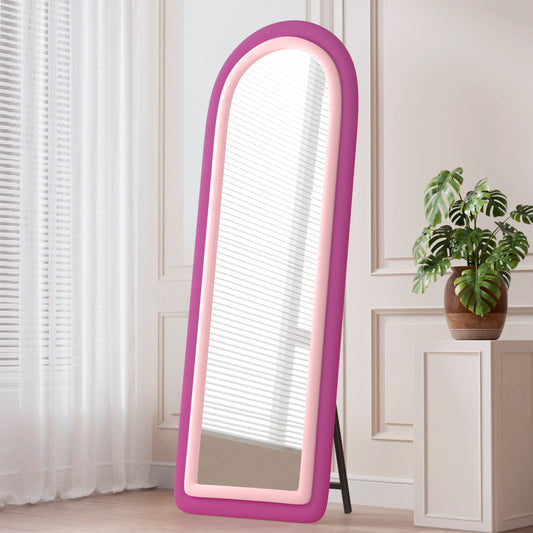 Nefoso Arched Full Length Mirror, Freestanding Floor Mirror with Stand, 65"x24" Wall Mounted Mirror for Bedroom
