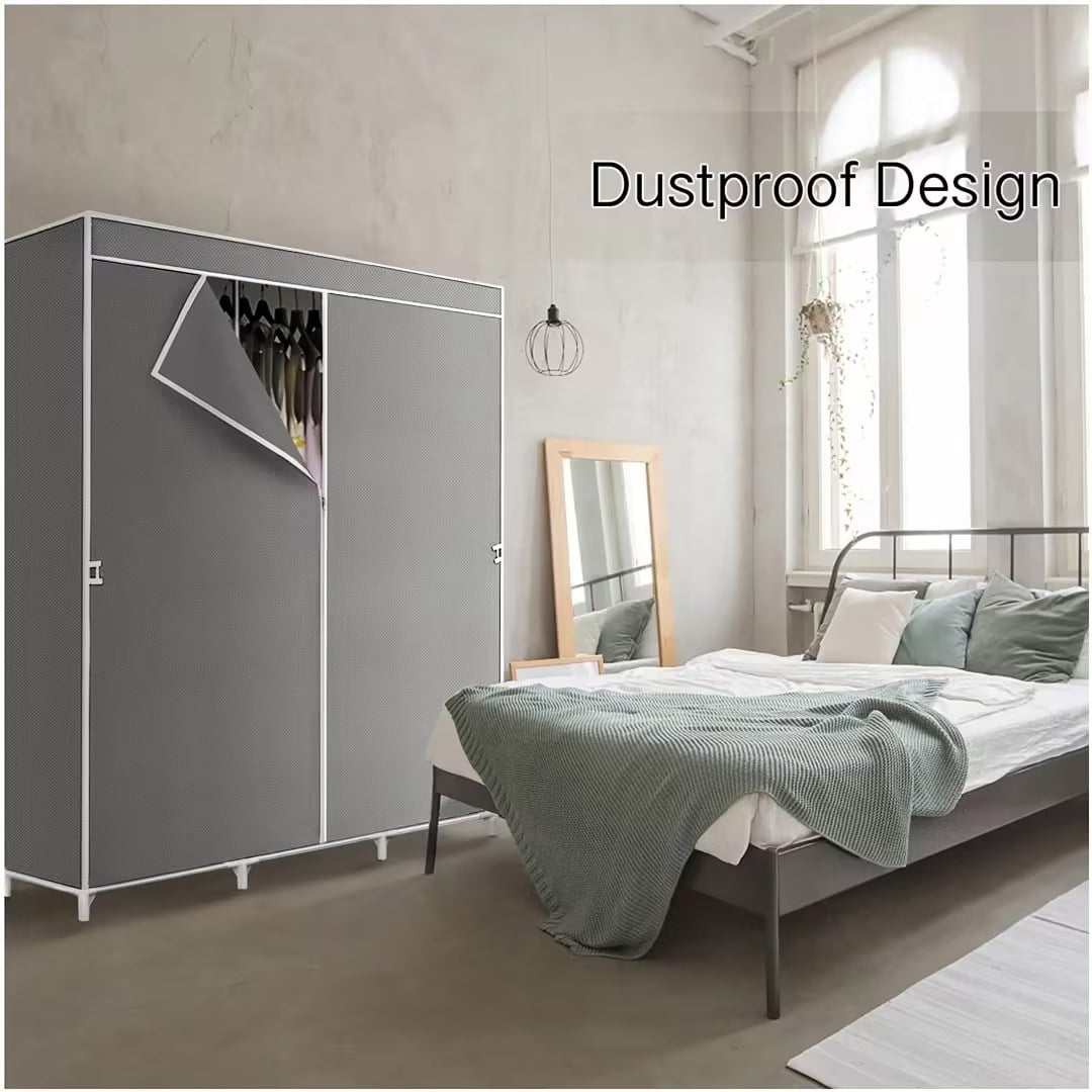 YOUPINS Portable Closet Storage Organizer Clothes Wardrobe Shoe Clothing Rack Shelf Dustproof Non-woven Fabric, Quick and Easy to Assemble