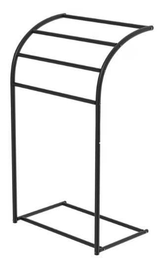 Nefoso 40" Tall Pool Towel Rack Outdoor,4 Tier Free Standing Towel Rack,Metal Towel Racks for Bathroom,Poolside Storage Organizer,for Indoor and Outdoor ,Beach, Swimming Pool, Home(Black)
