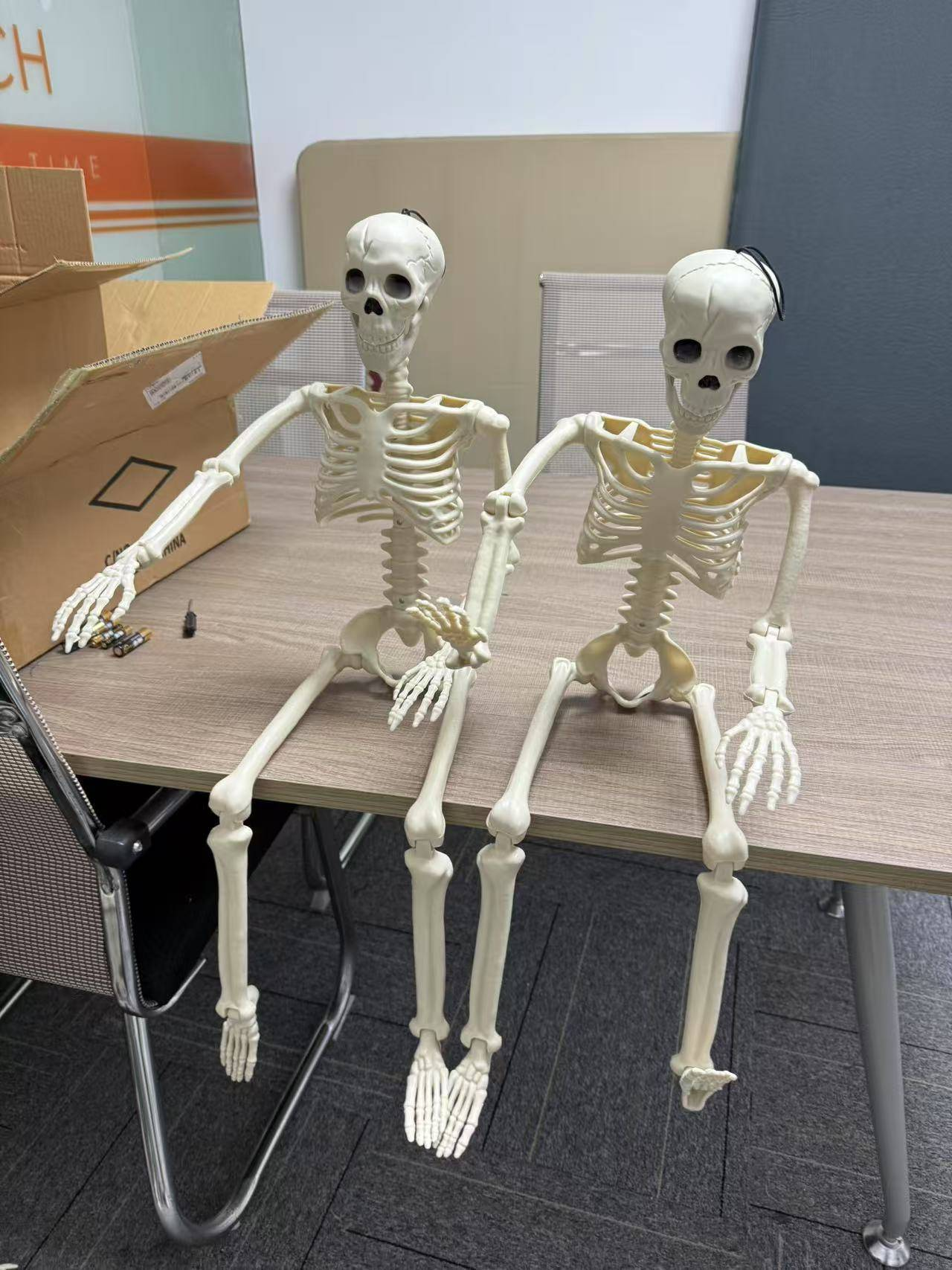 2 Pack 3FT Halloween Skeletons β Life-Size Poseable Human Skeletons with Movable Joints for Outdoor Yard, Haunted House, Graveyard Decorations