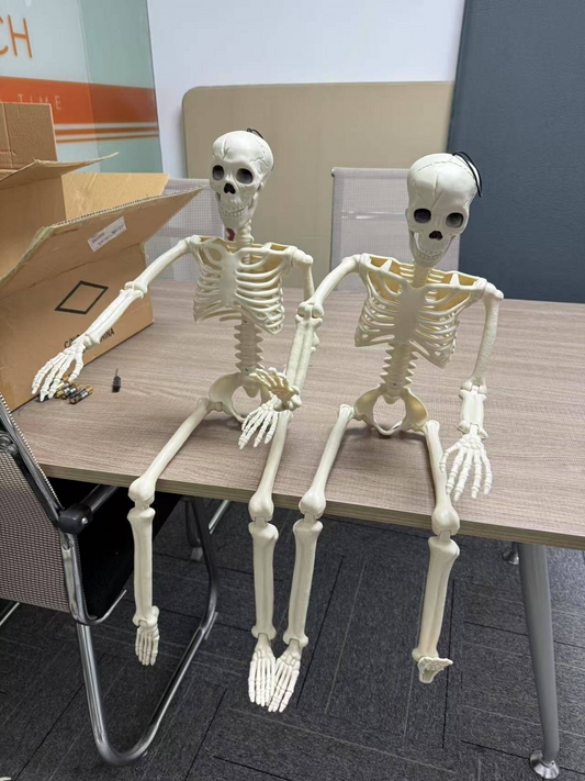 2 Pack 3FT Halloween Skeletons – Life-Size Poseable Human Skeletons with Movable Joints for Outdoor Yard, Haunted House, Graveyard Decorations