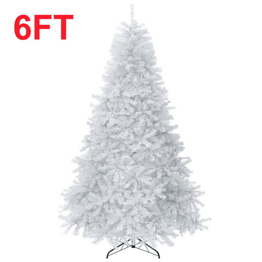 Yexmas 6 ft Pre-Lit White Christmas Tree
