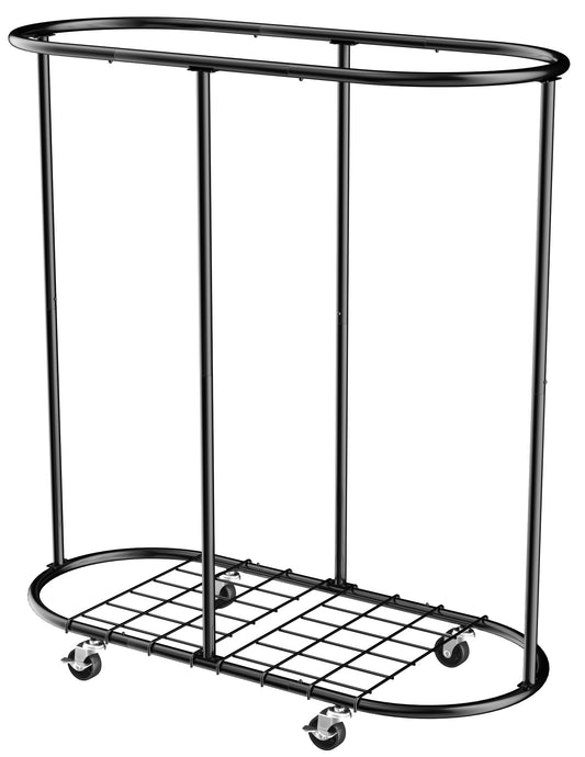 Nefoso Nefoso Clothing Garment Rack,Oval Clothes Rack with 4 Universal Wheels and Shelf Standard Rolling Clothes Organizer(Black)