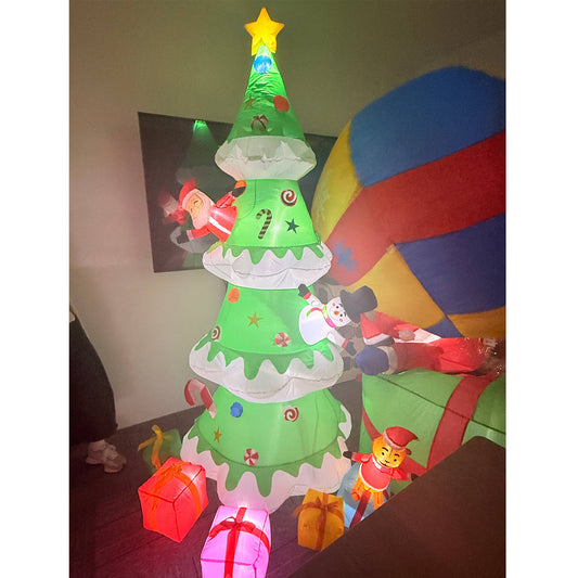 Yexmas 7.2ft Large Outdoor Christmas Inflatable Tree with Santa Claus A
