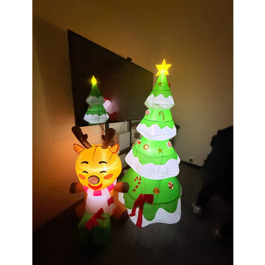 Yexmas 7.2ft Large Outdoor Christmas Inflatable Tree with Santa Claus B