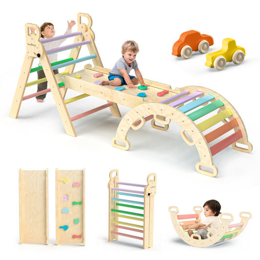 TEAYINGDE  Foldable Baby Climbing Toys Wooden Montessori Climbing Set