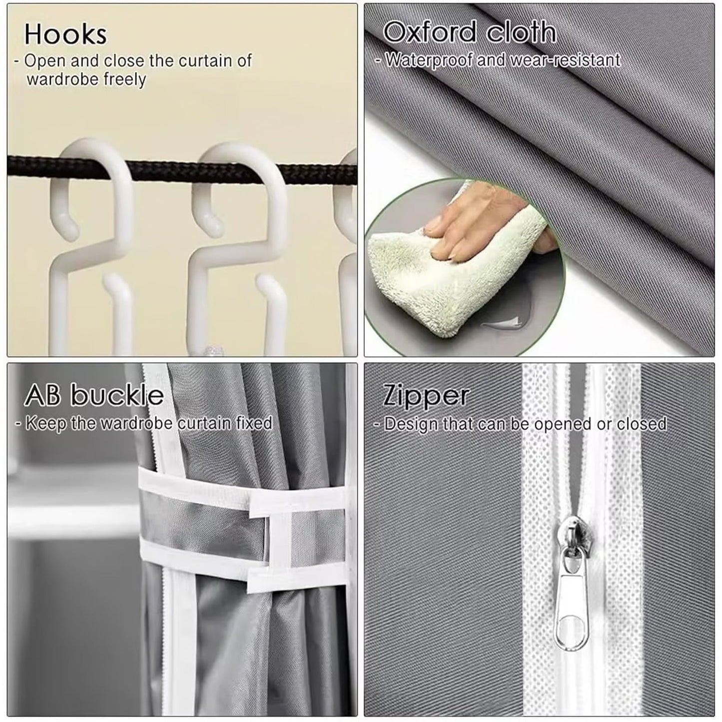 YOUPINS Portable Closet Storage Organizer Clothes Wardrobe Shoe Clothing Rack Shelf Dustproof Non-woven Fabric, Quick and Easy to Assemble