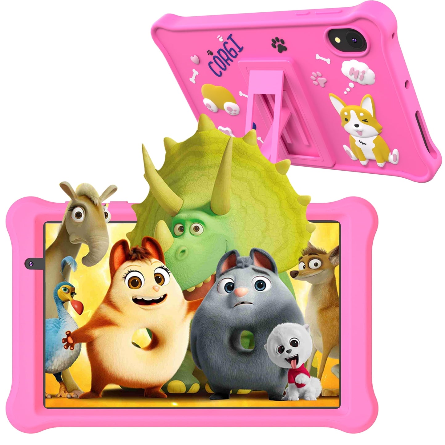 TEAYINGDE 10" Kids Tablet Bundle, 80 FREE Disney eBooks, Bluetooth Headphones, Case, Stylus, 32GB, Parental Controls, Tablet for kids 3-7 - Blue