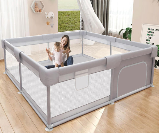babyeap Baby Playpen,50" x 50",Deep Gray
