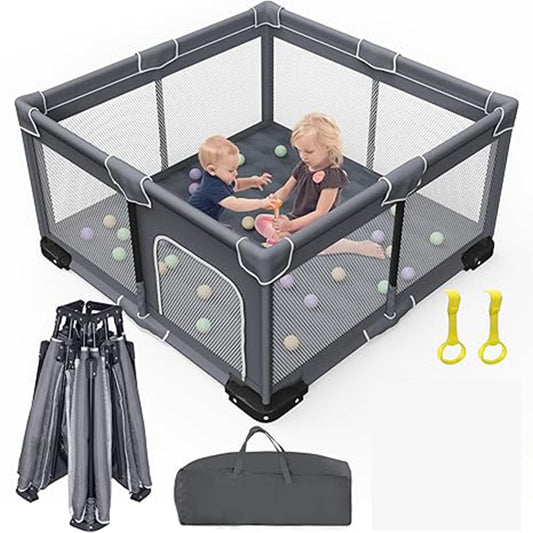 babyeap Baby Playpen,50" x 50" Foldable Playpen&nbsp;,Deep Gray
