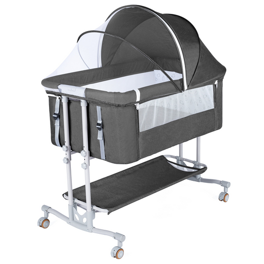 TEAYINGDE Baby Bassinet Bedside Bassinet For 0-6 months Baby Unisex -Dark Gray