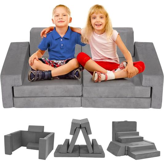 TEAYINGDE Modular Kids Play Couch,Light Gray