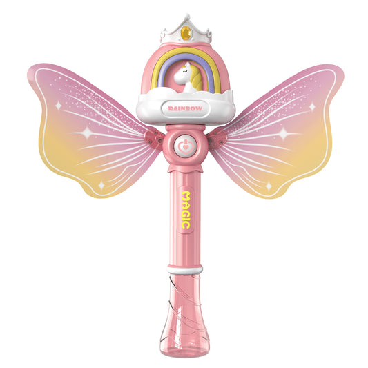 Xmhook Bubble Wand for Kids, Unicorn Bubble Machine with LED Lights, Girl Toys Bubble Blower, Outdoor Party Birthday Christmas Gift for Girls Aged 2+(Pink)