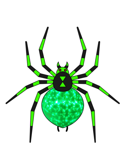 8FT Halloween Inflatables Outdoor Decorations Giant Spider Decorations with LED Lights and Air Pump Blow up Inflatable Green
