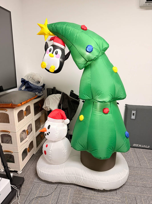 Yexmas Christmas Tree Inflatables Outdoor Decorations with Santa Claus & Snowman