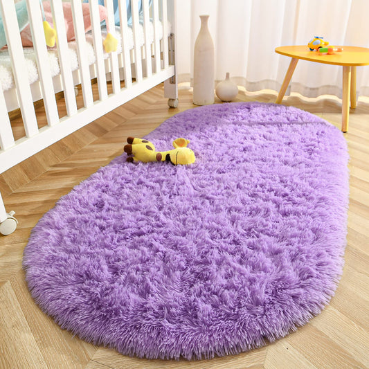 CozyDesg Oval Fluffy Ultra Soft Area Rugs, 2 x 5ft，A