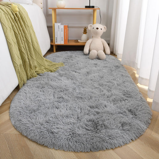 CozyDesg Oval Fluffy Ultra Soft Area Rugs, 2 x 5ft，C