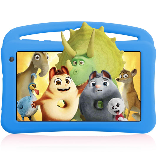 TEAYINGDE Kids Tablet 7 inch Android 12 Tablet Pc with WiFi 32GB Tablet for Ages 2-8 Kids Tablet with Silicone Case Google Play Parental Control APP (32GB, Blue)