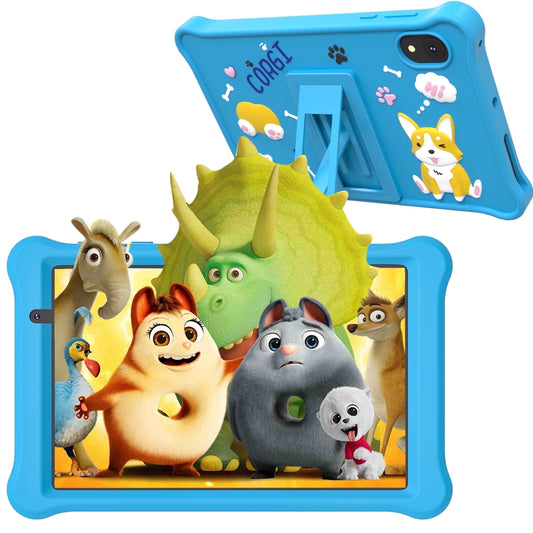 TEAYINGDE 10" Kids Tablet Bundle, 80 FREE Disney eBooks, Bluetooth Headphones, Case, Stylus, 32GB, Parental Controls, Tablet for kids 3-7 - Blue